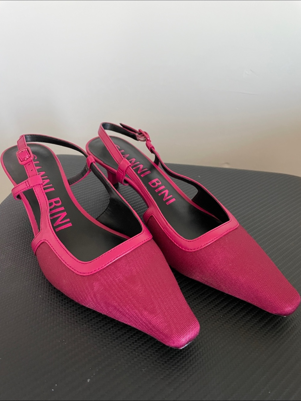 Gianni Bini Pink Pointed-Toe Slingback Heels